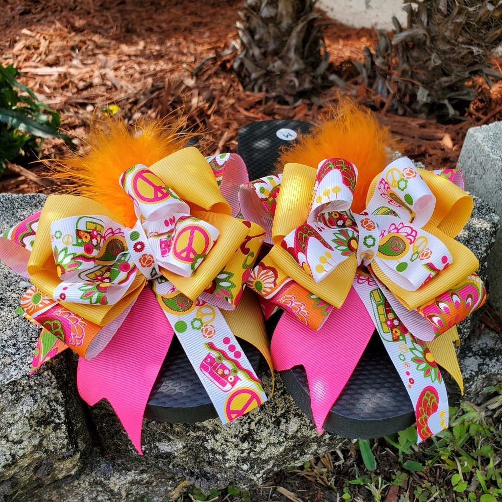 Custom designed flip flops.
